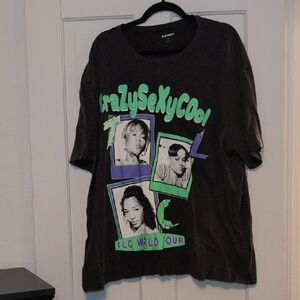 Old Navy Black Graphic Tee with Green and Purple Accents